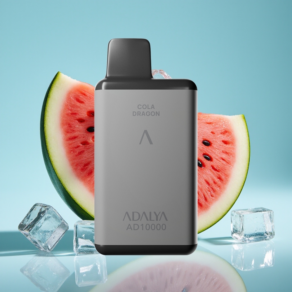 Adalya AD 10000 Puffs Chile Vape Desechable Sabor Sandía Hielo, Gris Espacio, 14 ml, 2% Nicotina, Recargable USB-C