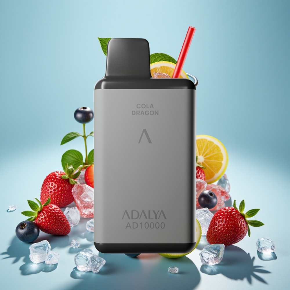 Adalya AD 10000 Puffs Desechable Chile Vape Cola Dragón: Gris espacial, 14 ml, 2% nicotina, USB-C, 650 mAh