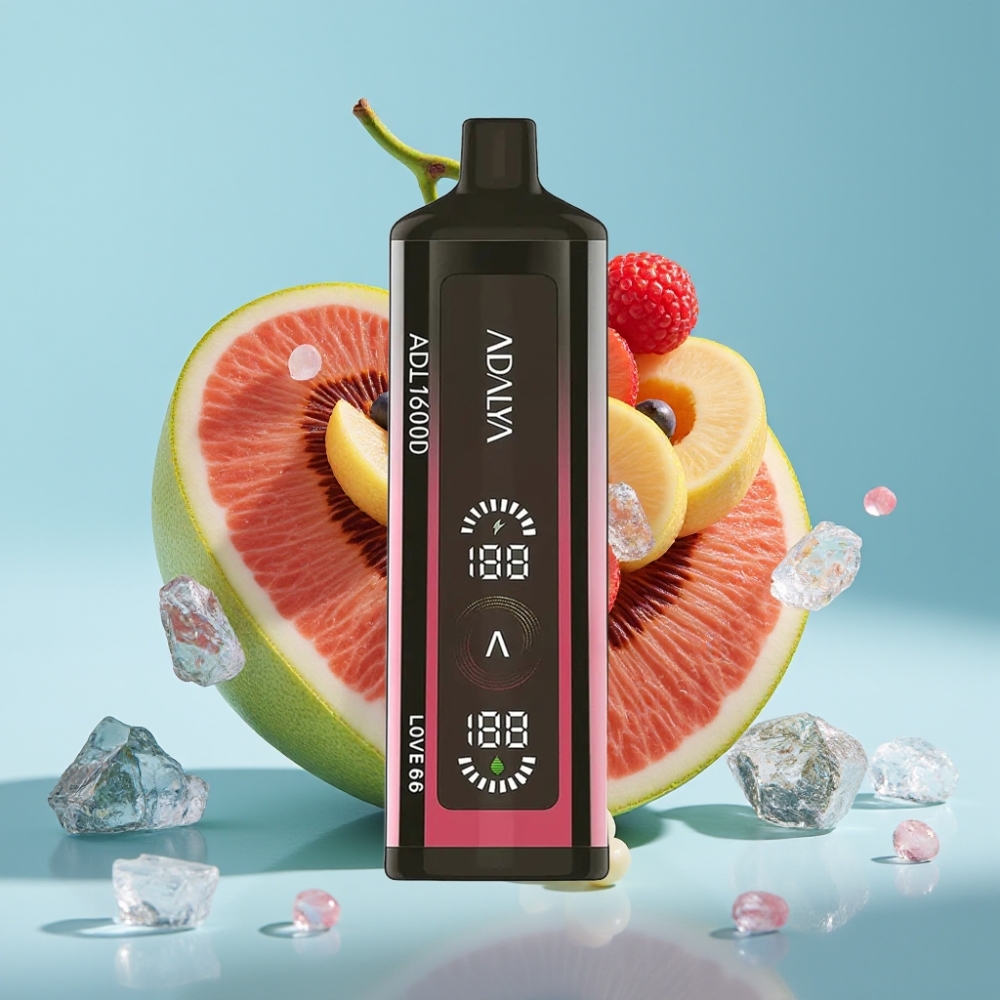 Adalya ADL 16000 PRO Puffs Chile Vape Desechable Amor 66, 16,000 caladas, pantalla digital, bobina Smart Mesh, recargable USB-C, 25ml, 2% nicotina
