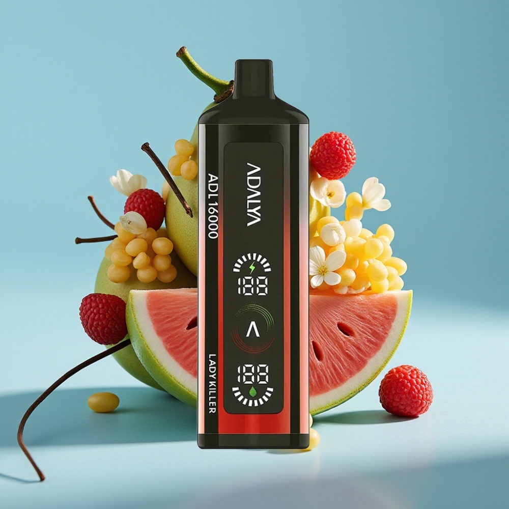 Adalya ADL 16000 PRO Puffs Chile vape Desechable Lady Killer: 16.000 caladas, Pantalla digital, Bobina Smart Mesh, Recargable USB-C, 25ml, 2% nicotina