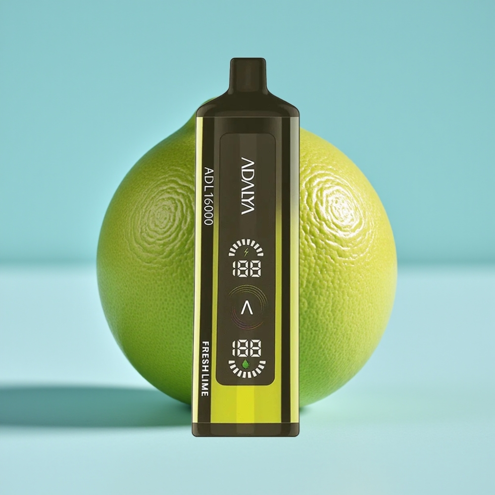 Adalya ADL 16000 PRO Puffs Desechable Chile Vape Lima Fresca, 16.000 caladas, Pantalla digital, Bobina Smart Mesh, Recargable USB-C, 25ml, 2% nicotina