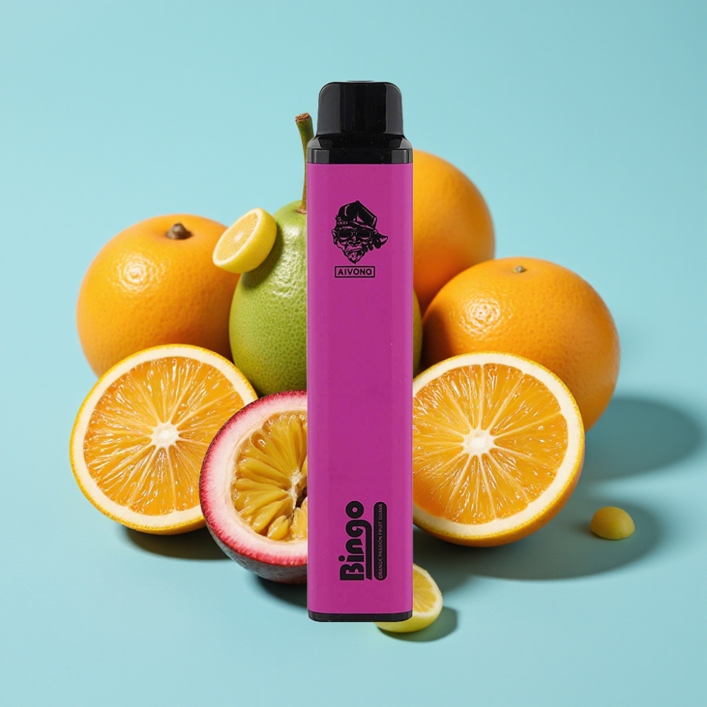 Aivono AIM BINGO 4000 Puffs Chile vape Naranja Maracuyá Guayaba, 10mL, batería 1000mAh, 3.6-4.2V, 10.08W, 0%/2%/5% nicotina