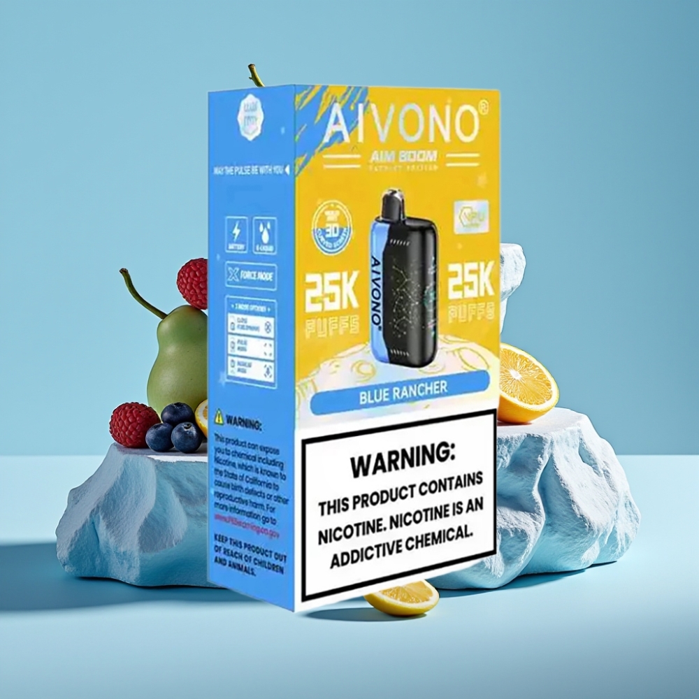 Aivono AIM BOOM 25000 Puffs Chile vape Sabor Blue Rancher 0%-5% Nicotina 28ml 650mAh Tipo-C 1.2 ohm 90g