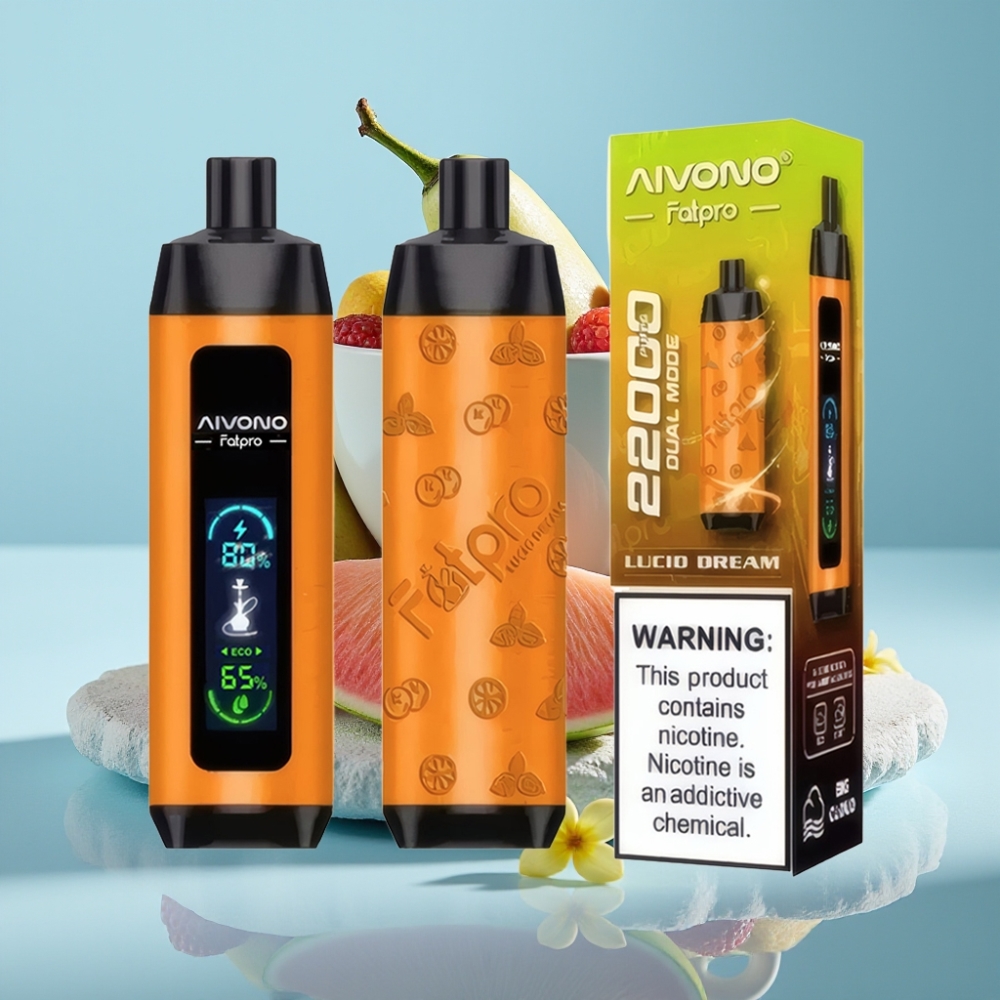 Aivono AIM FATPRO 22000 Puffs Chile Vape 28ml, 10 Sabores, Nicotina 0%-5%, Recargable 600mAh, Bobina Mesh 0.6Ω, Modos Eco/Boost, Sabor: Sueño Lúcido