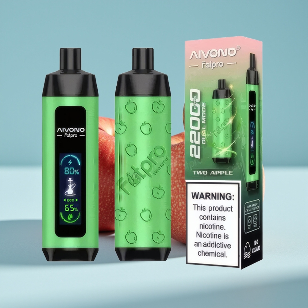 Aivono AIM FATPRO 22000 Puffs Chile Vape Dos Manzanas 0%/2%/3%/5% Nicotina 28ml E-líquido 10 Sabores 600mAh Recargable 0.6 ohm