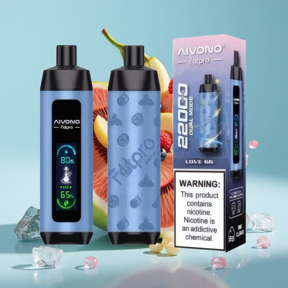 Aivono AIM FATPRO 22000 Puffs Chile vape Amor 66: 0%-5% Nicotina, 28ml, 10 Sabores, 600mAh Recargable, Doble Modo Eco/Boost