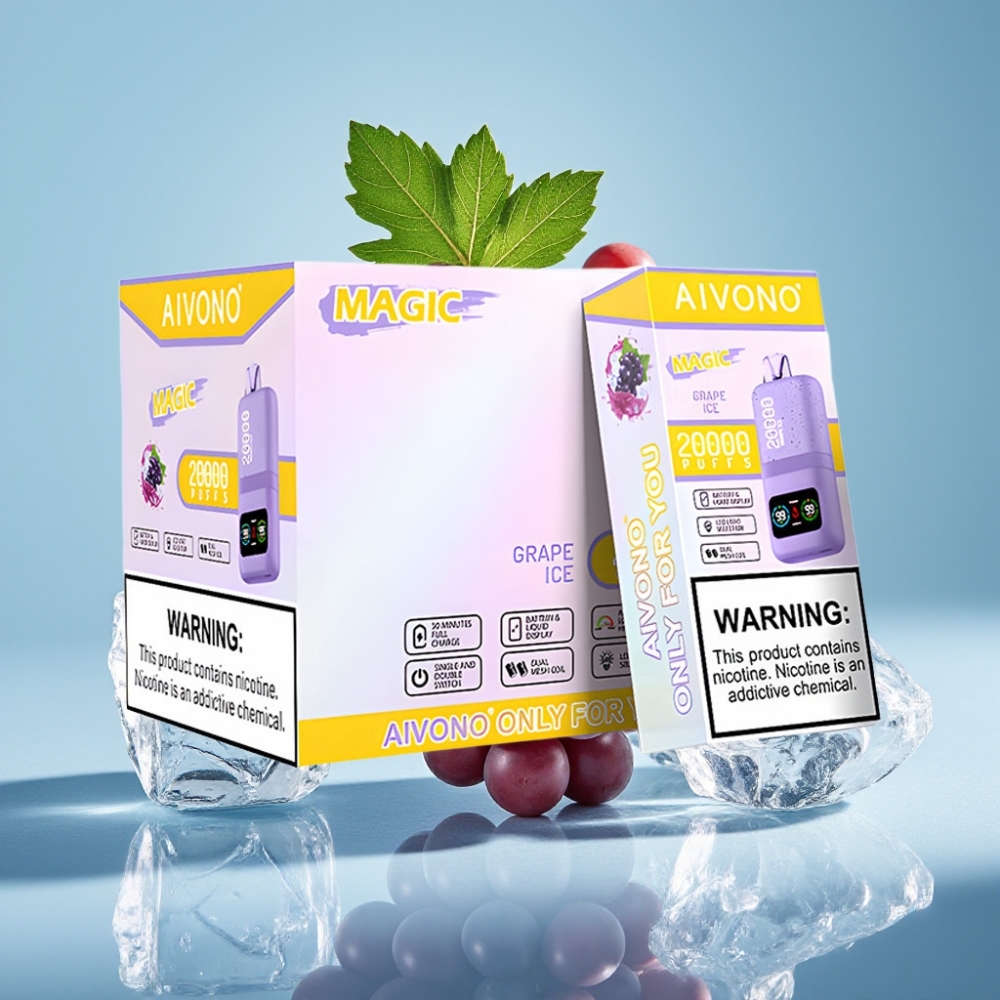 Aivono AIM MAGIC 20000 Puffs Vape Desechable Chile Vape - Hielo Uva, 26ml, 5% Nicotina, Recargable Type-C