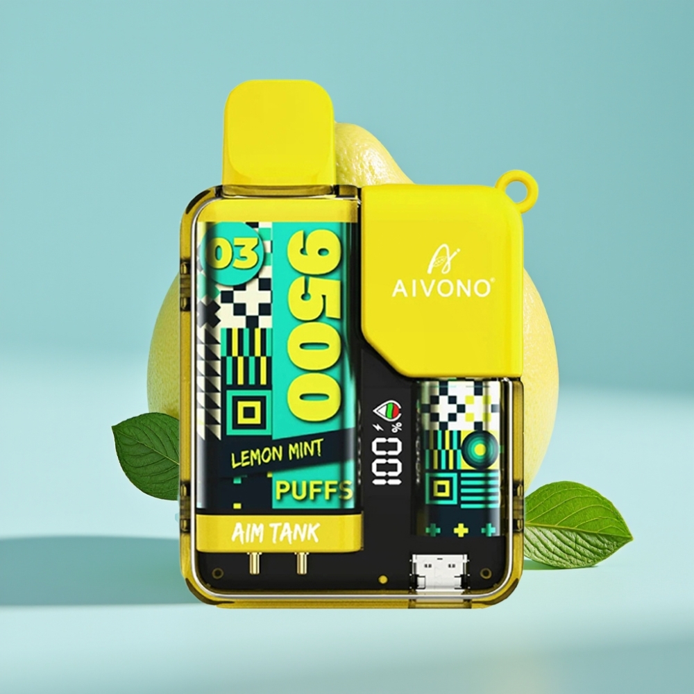 Aivono AIM-TANK 9500 Puffs Chile Vape 18ml LCD 650mAh 1.2ohm Limón Menta