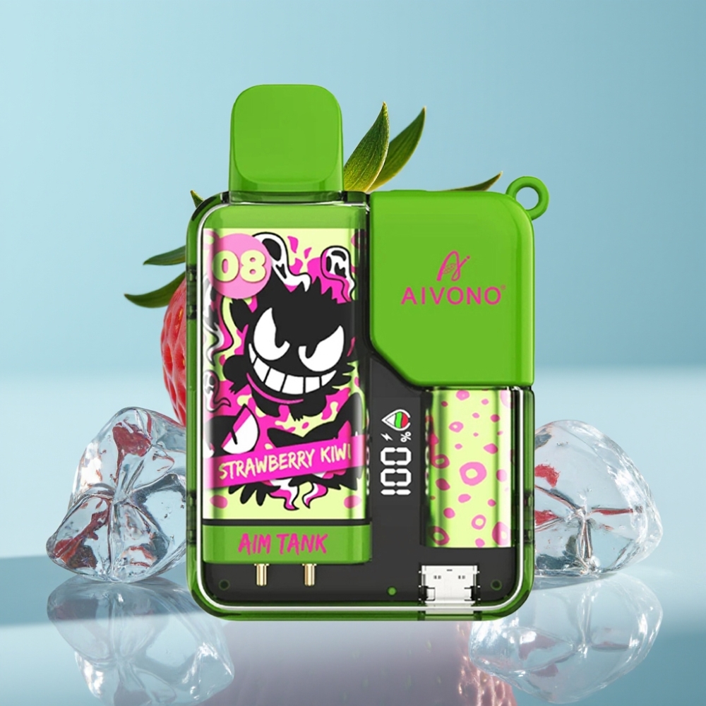 Aivono AIM-TANK 9500 Puffs Chile Vape Fresa Kiwi, 18ml, 650mAh, Pantalla LCD, 0%-5% Nicotina, 1.2ohm