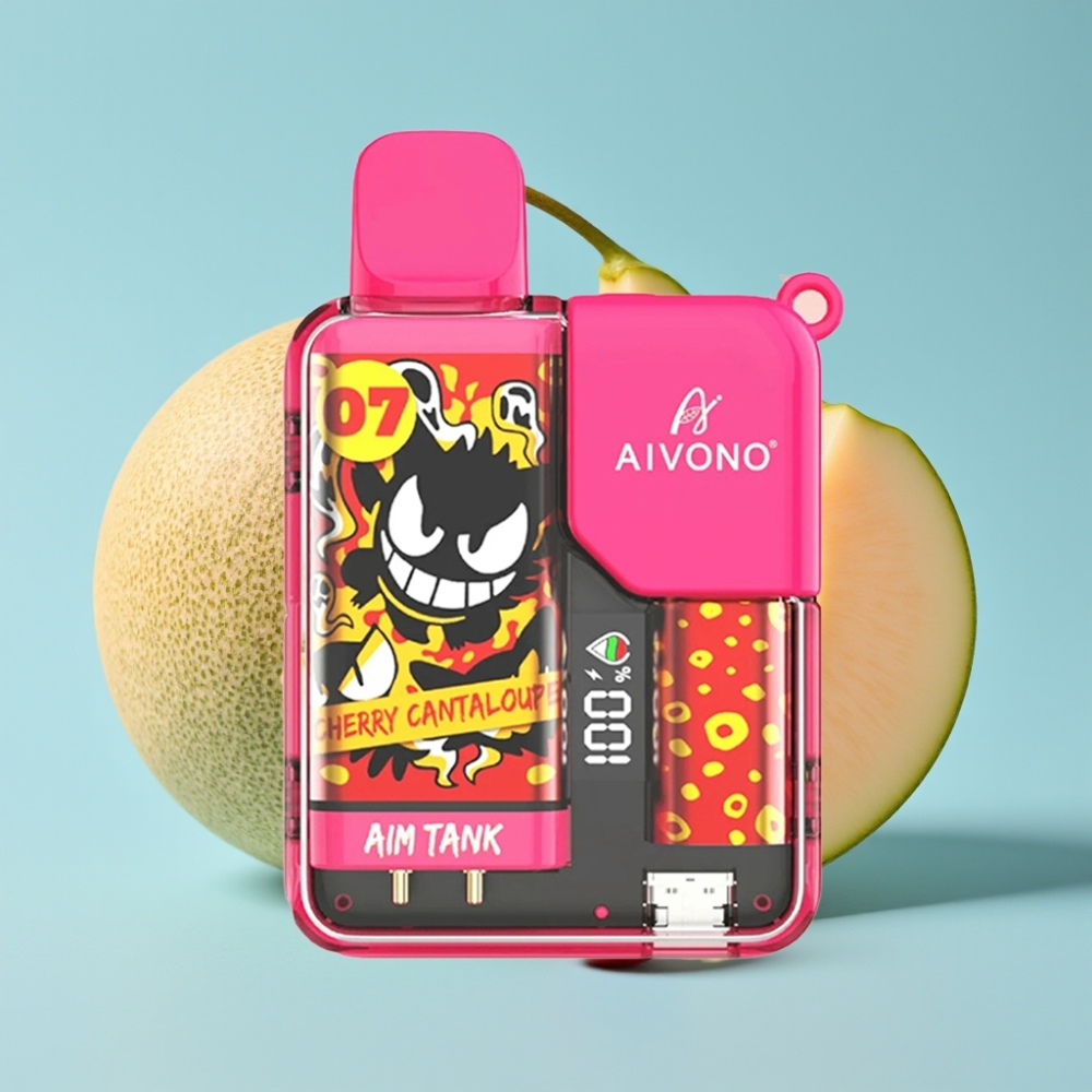 Aivono AIM-TANK 9500 Puffs Chile Vape Sabor Cereza Melón 18ml 650mAh Pantalla LCD 0-5% Nicotina 1.2ohm