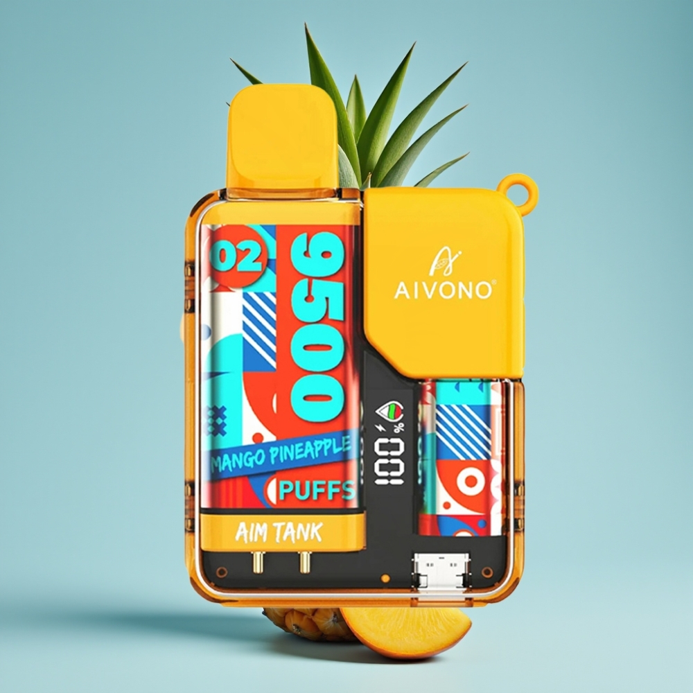 Aivono AIM-TANK 9500 Puffs Chile vape: 18ml, 650mAh, LCD, 0-5% Nic, 1.2ohm, Mango Piña
