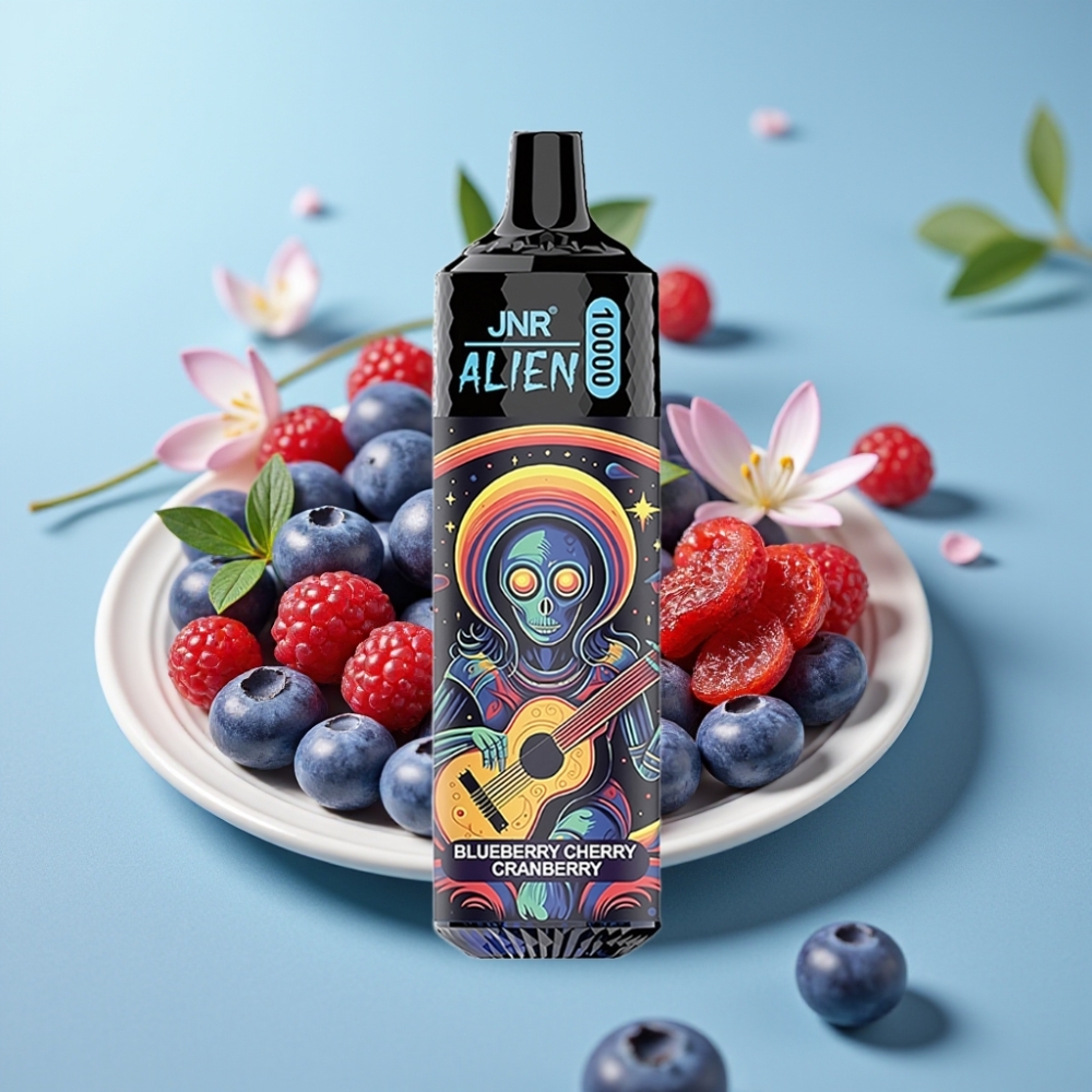 JNR Alien 10000 Puffs Chile Vape: Arándano Cereza Blueberry, 20ml E-líquido, 850mAh, Carga Rápida Type-C, LED RGB