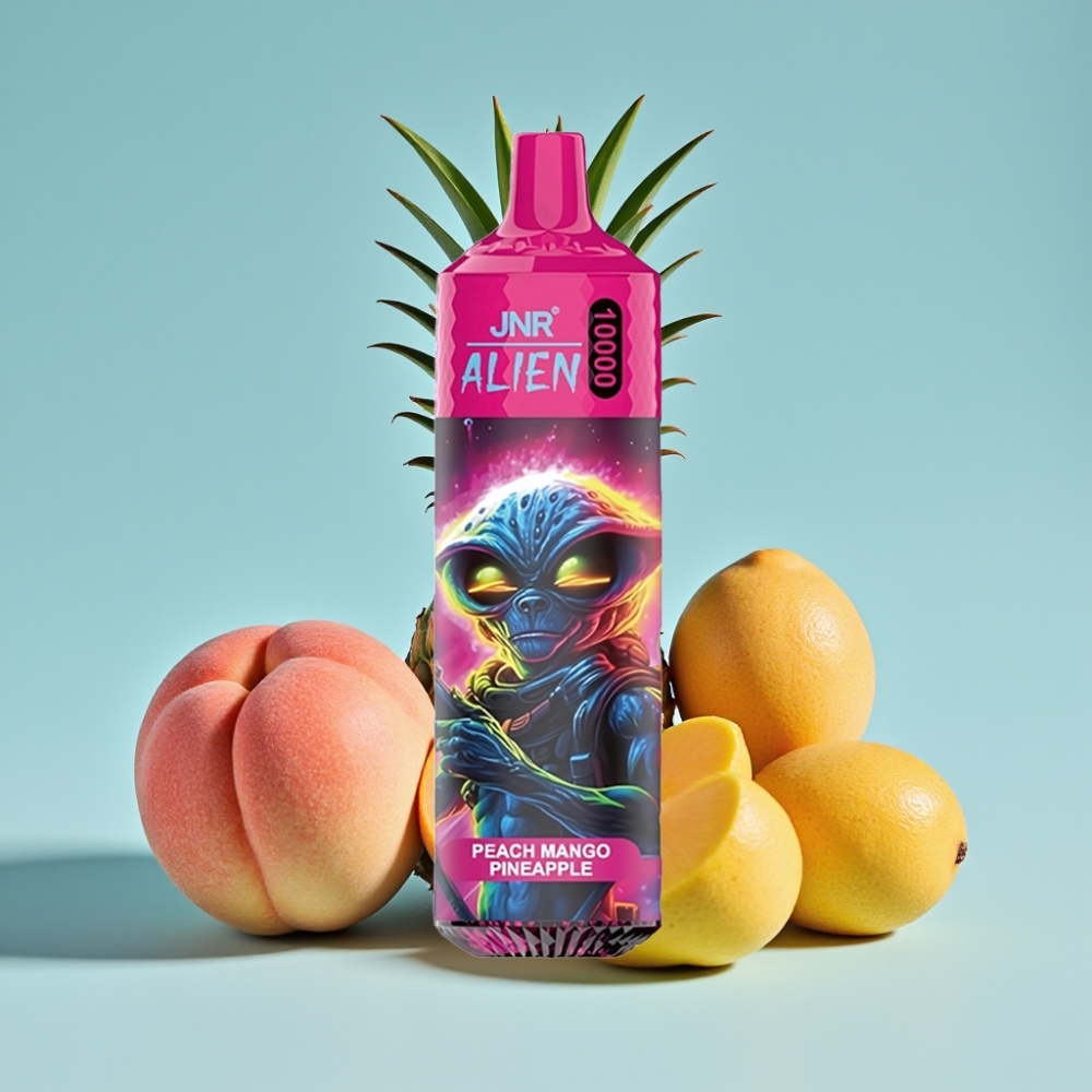 JNR Alien 10000 Puffs Chile Vape: Durazno Mango Piña, 20ml, Carga Rápida Type-C, 850mAh, LED RGB