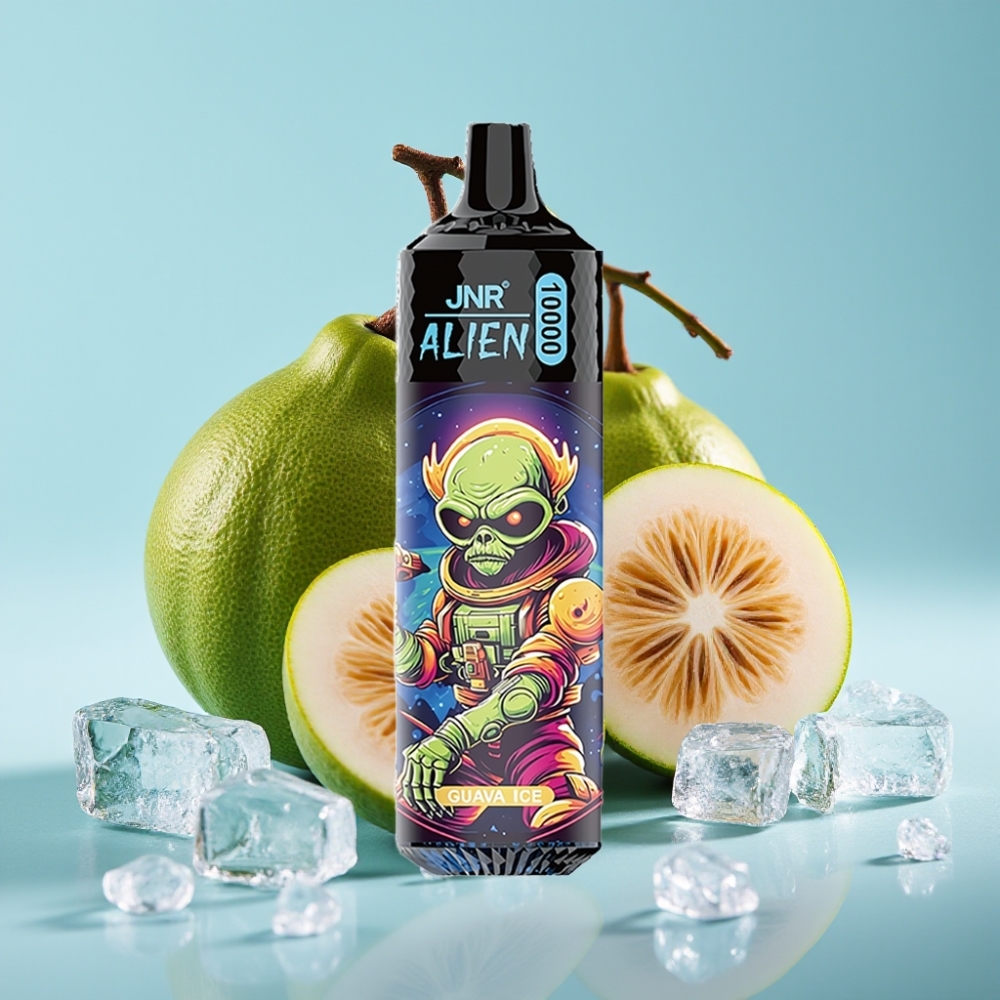 JNR Alien 10000 Puffs Chile Vape Guava Ice con 850mAh, 1.2 Ohm, 20ml, Carga Rápida Type-C, Diseño Deportivo y Luces LED RGB