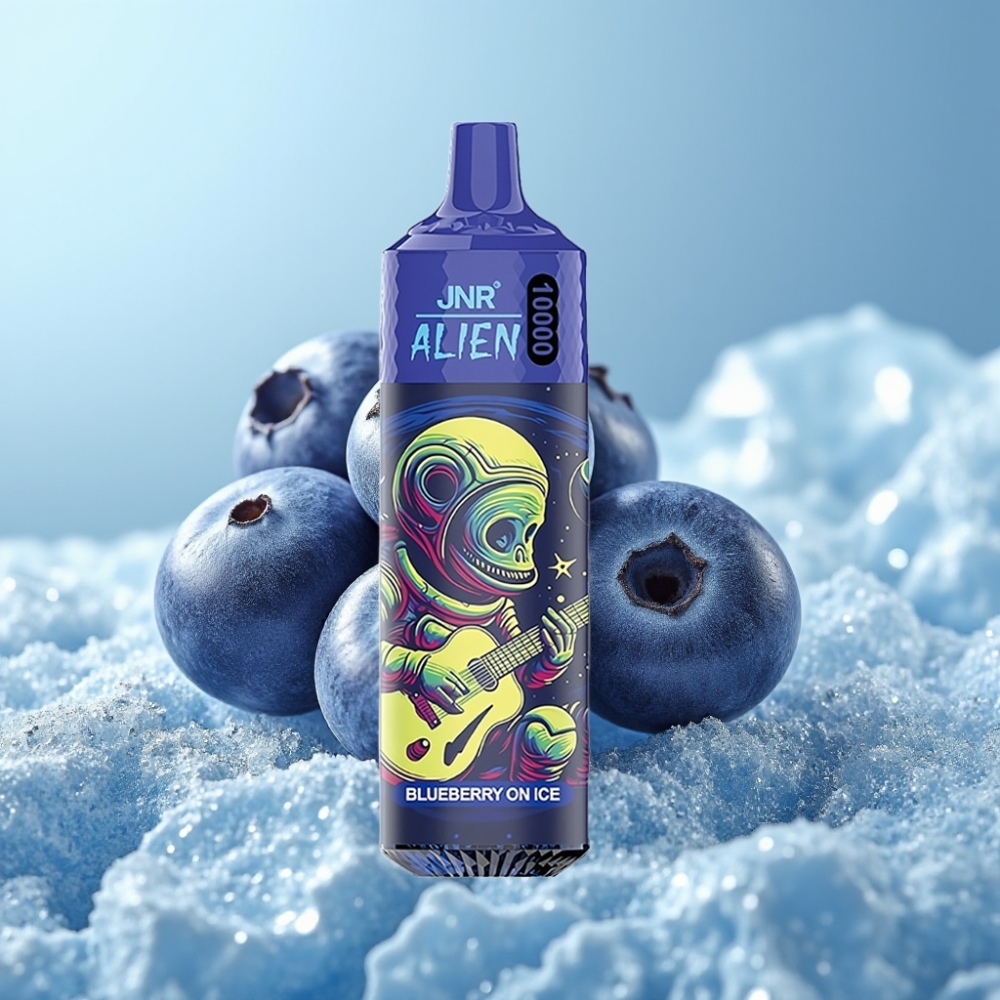 JNR Alien 10000 Puffs Chile Vape Sabor Arándano con Hielo, 20ml, Batería 850mAh, Carga Tipo-C, Diseño Deportivo, LED RGB