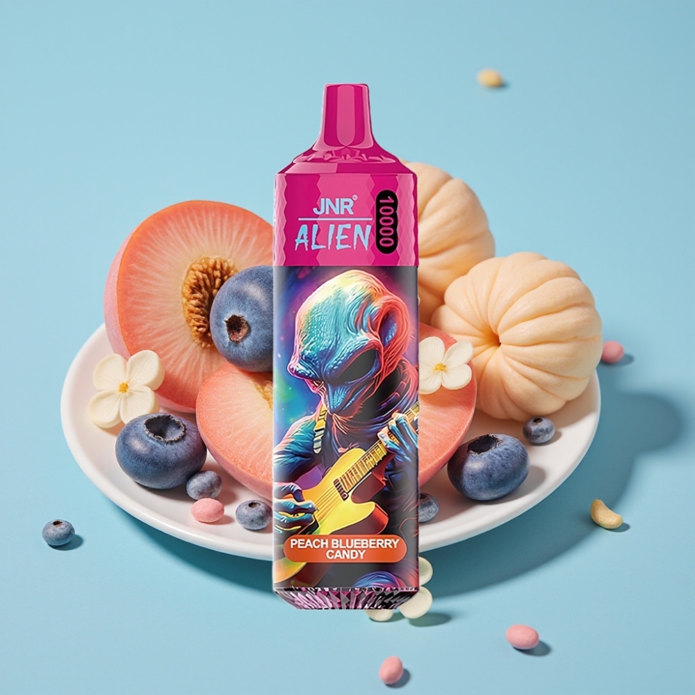 JNR Alien 10000 Puffs Chile Vape - Sabor Durazno Arándano, 20ml, RGB, Carga Tipo-C, 850mAh