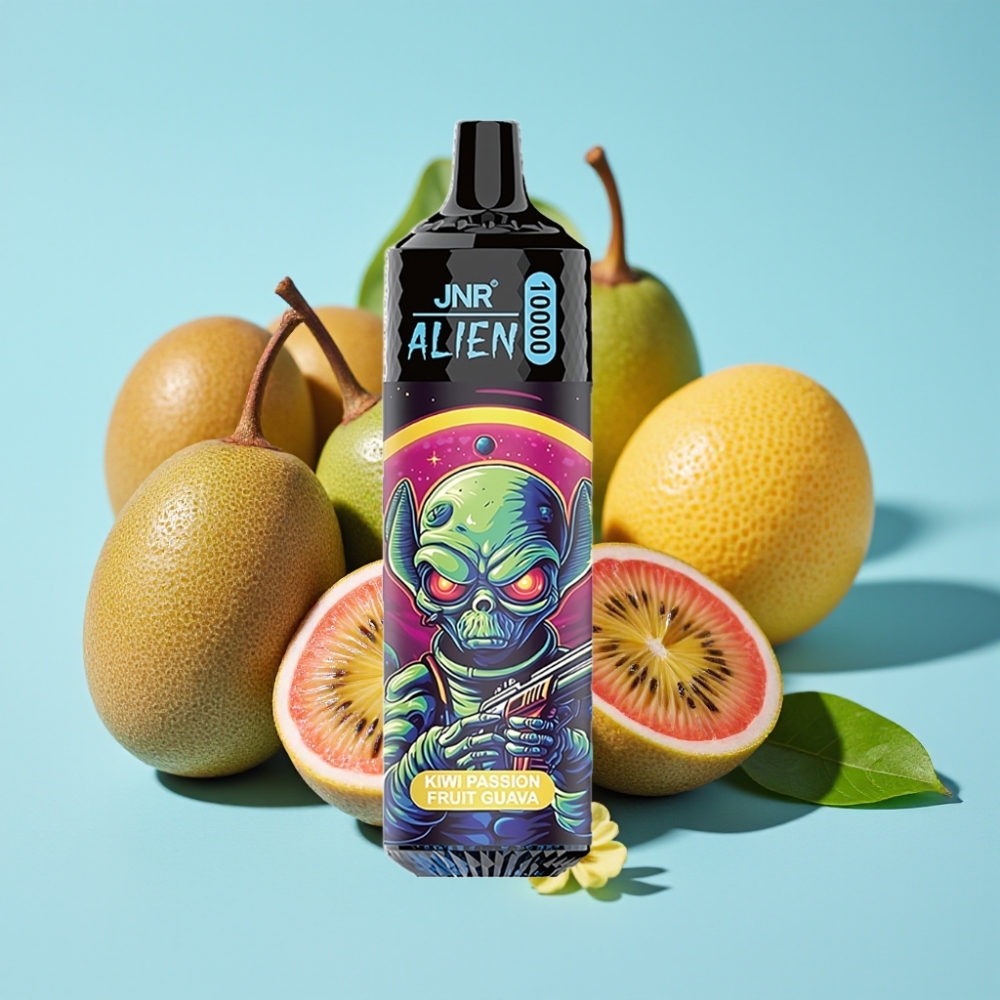 JNR Alien 10000 Puffs Chile Vape Sabor Kiwi maracuyá guayaba: 20ml, 850mAh, Carga Tipo-C, RGB