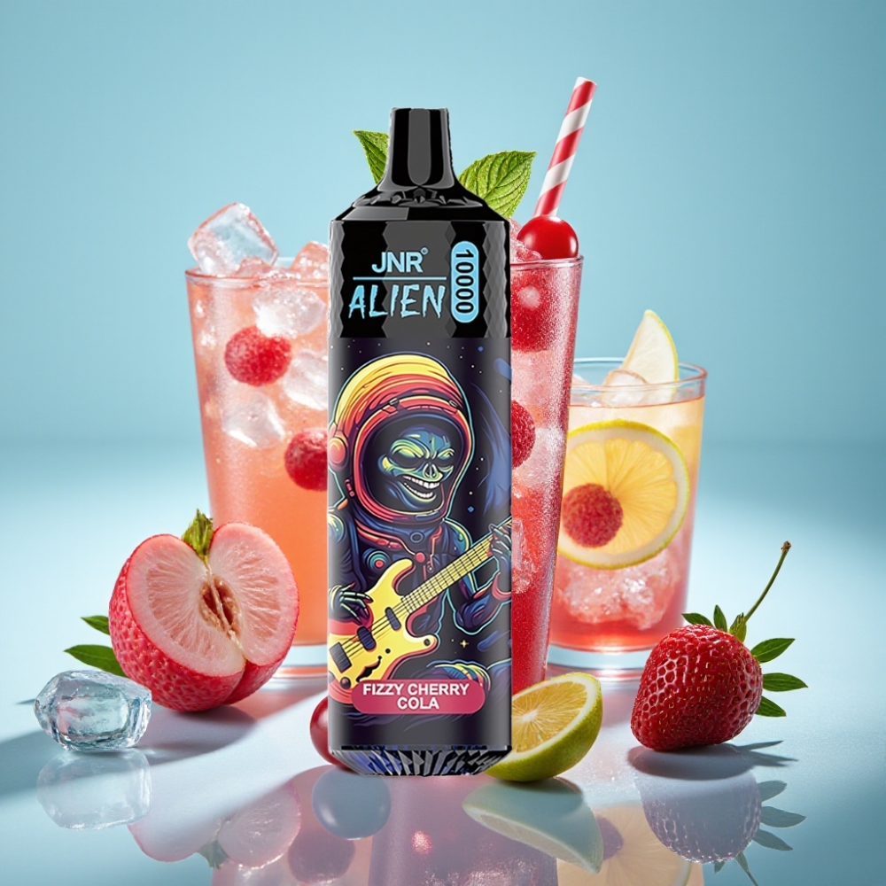 JNR Alien 10000 Puffs Chile vape: Cereza Cola Fizzy, 20ml, 850mAh, Carga Rápida Type-C, LED RGB