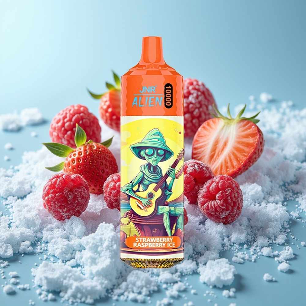 JNR Alien 10000 Puffs Chile vape Fresa Frambuesa Hielo – 20ml, 850mAh, Carga Rápida Type-C, LED RGB