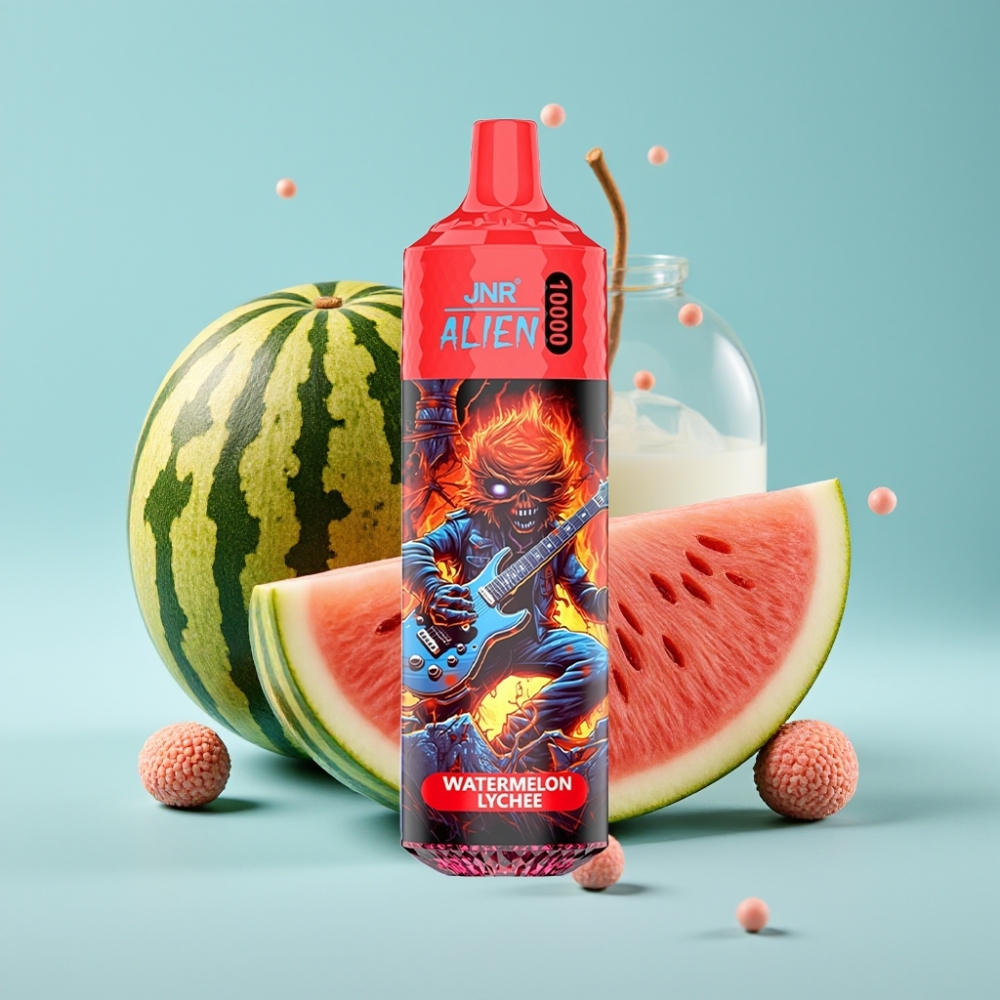 JNR Alien 10000 Puffs Chile vape Sabor Sandía Lichi 20ml Carga Rápida Type-C Diseño Deportivo Luces LED RGB