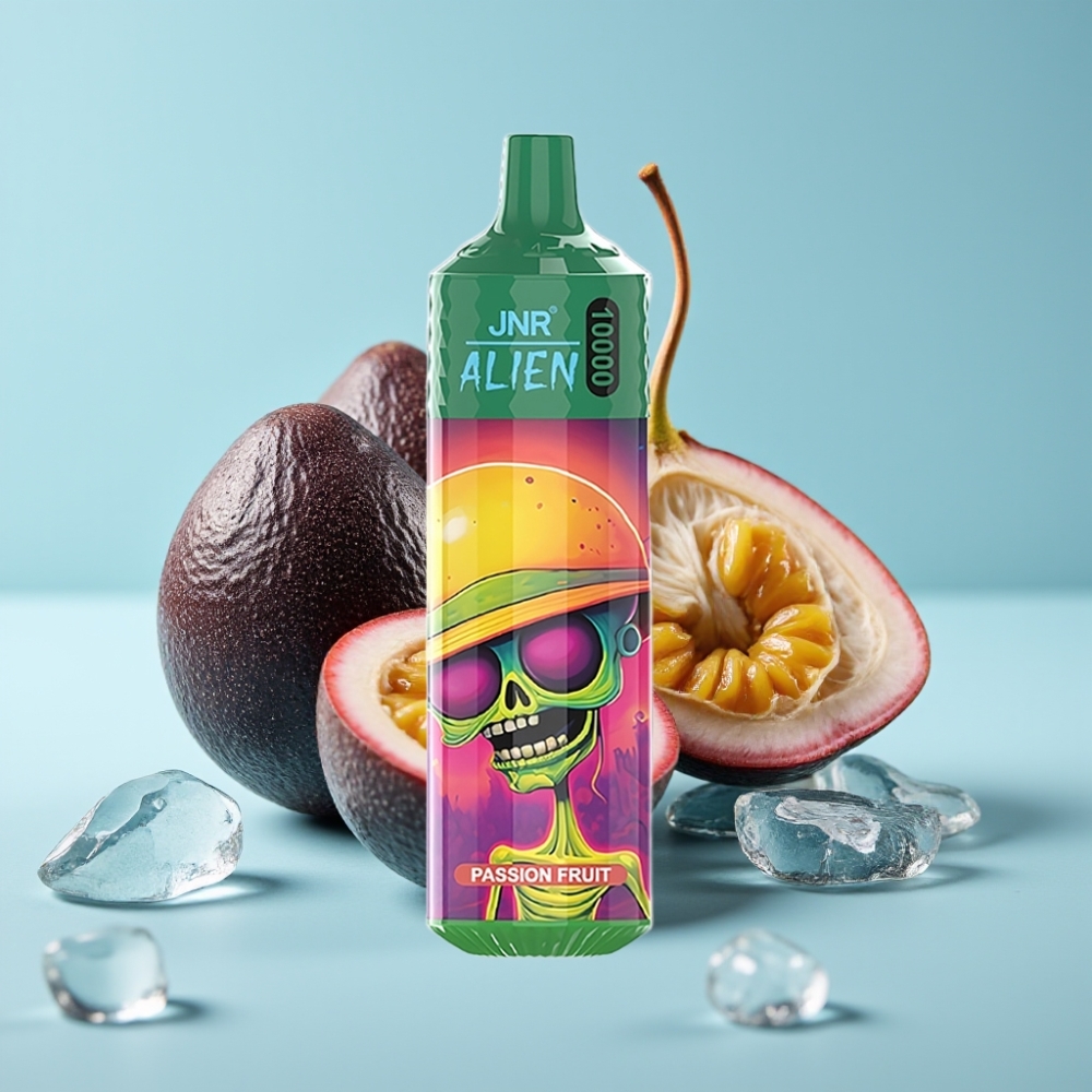 JNR Alien 10000 Puffs Vape Chile Maracuyá, 850mAh, 20ml, Carga Rápida Type-C, RGB LED, Diseño Deportivo