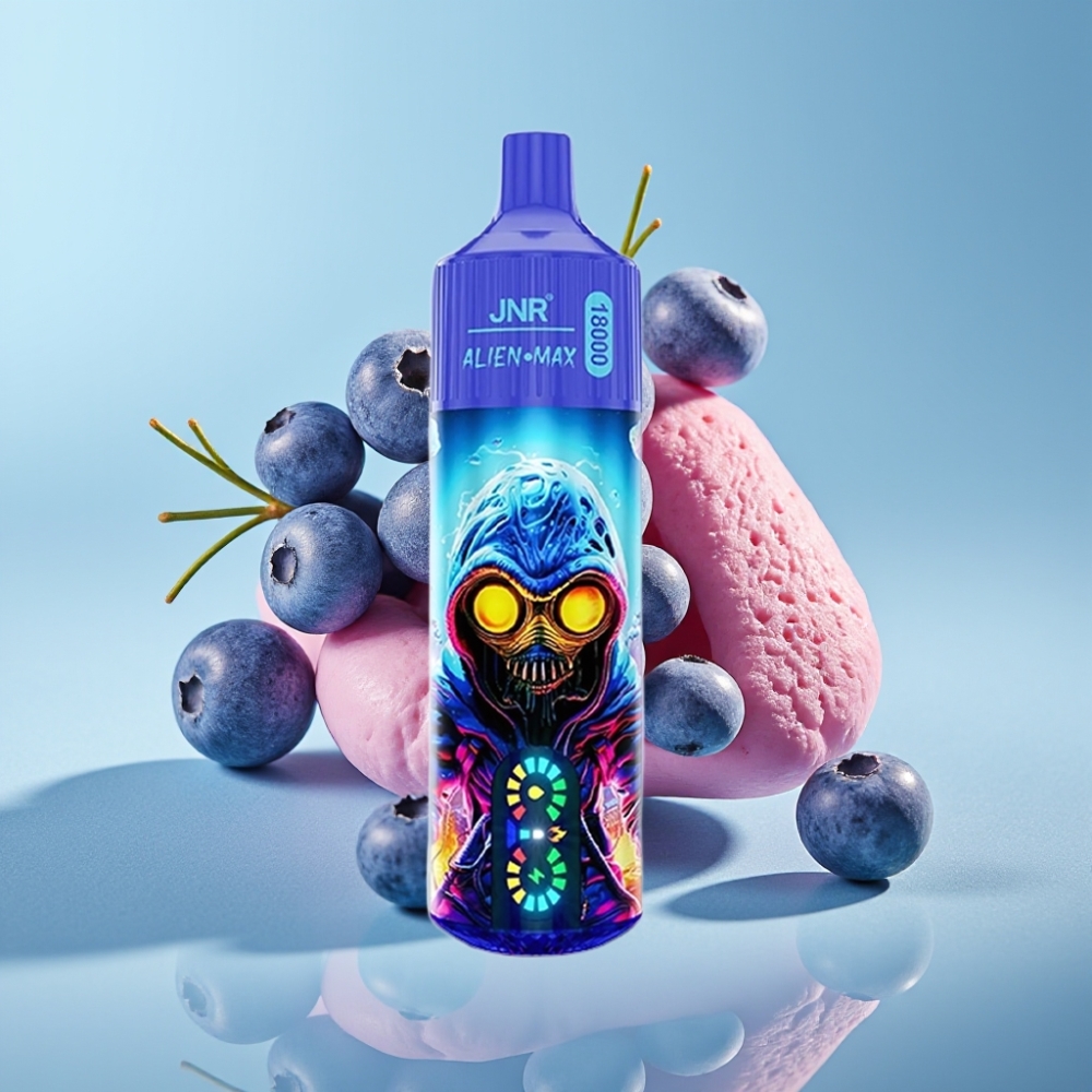 JNR Alien Max 18000 Puffs Chile vape con pantalla LED inteligente Chicle de arándanos