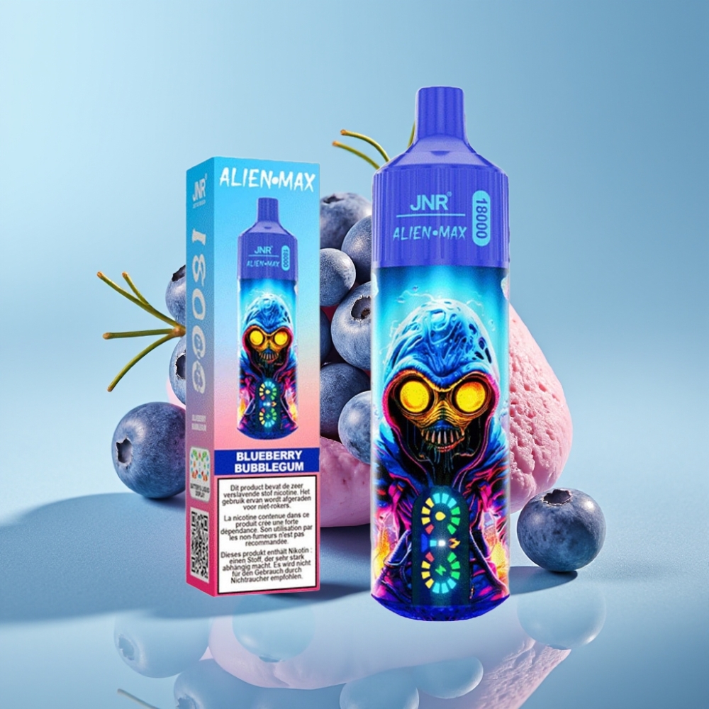JNR Alien Max 18000 Puffs Chile vape con pantalla LED inteligente Chicle de arándanos