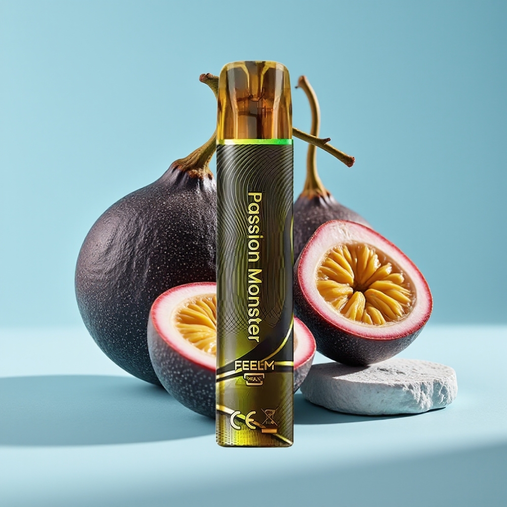 JNR Black&Golden 800 Puffs Chile vape Desechable Sabor Passion Monster, 550mAh, 2ml, Certificación TPD, Sin carga, 2% Nicotina