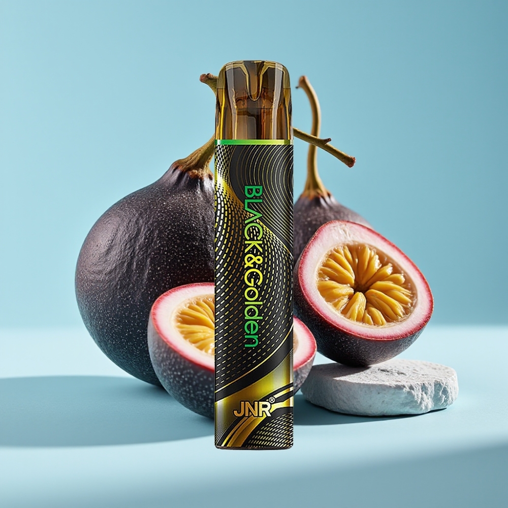 JNR Black&Golden 800 Puffs Chile vape Desechable Sabor Passion Monster, 550mAh, 2ml, Certificación TPD, Sin carga, 2% Nicotina
