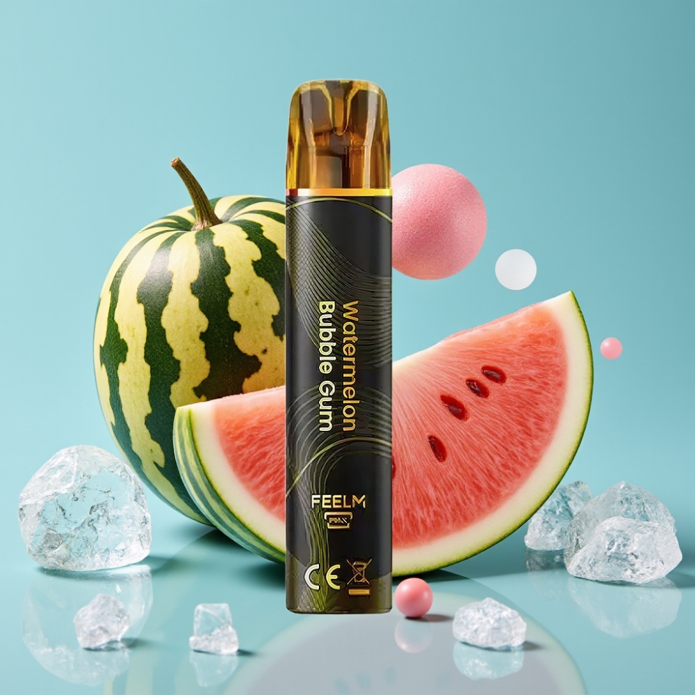 JNR Black&Golden 800 Puffs Chile vape Desechable Sabor Watermelon Bubble Gum, 550mAh, 2ml, Certificación TPD, Sin carga, 2% Nicotina