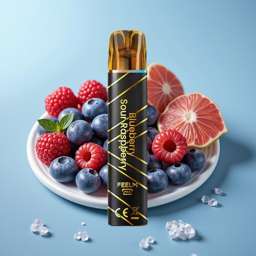 JNR Black&Golden 800 Puffs Desechable Chile Vape: Blueberry Sour Raspberry, 550mAh, 2ml, 2% Nicotina, Certificación TPD, Sin Carga