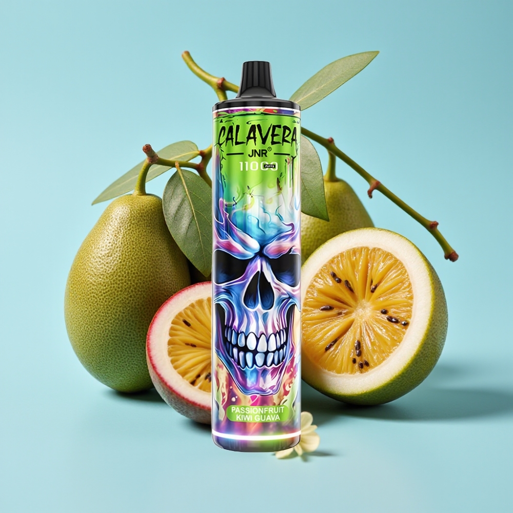 JNR Calavera 11000 Puffs Chile vape Desechable Puerto Type-C, 850mAh, 21ml, 1.0ohm, 0%/2%/5% Nicotina, Sabor Maracuyá Kiwi Guayaba