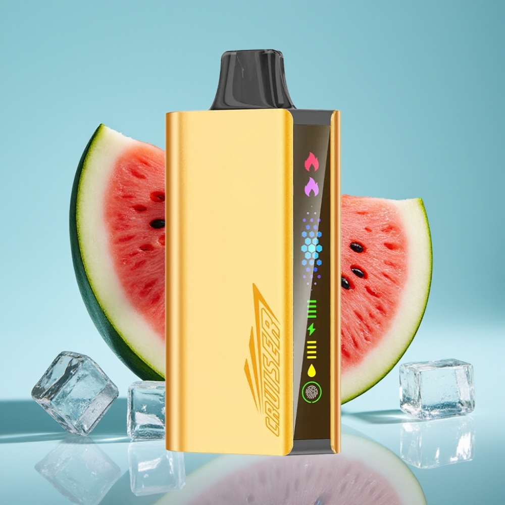 JNR Cruiser 12000 Puffs Chile Vape Sin Carga Desechable, 25ml, 50mg/mL, Sabor Sandía Helada, Pantalla Animada, Cuerpo de Aluminio
