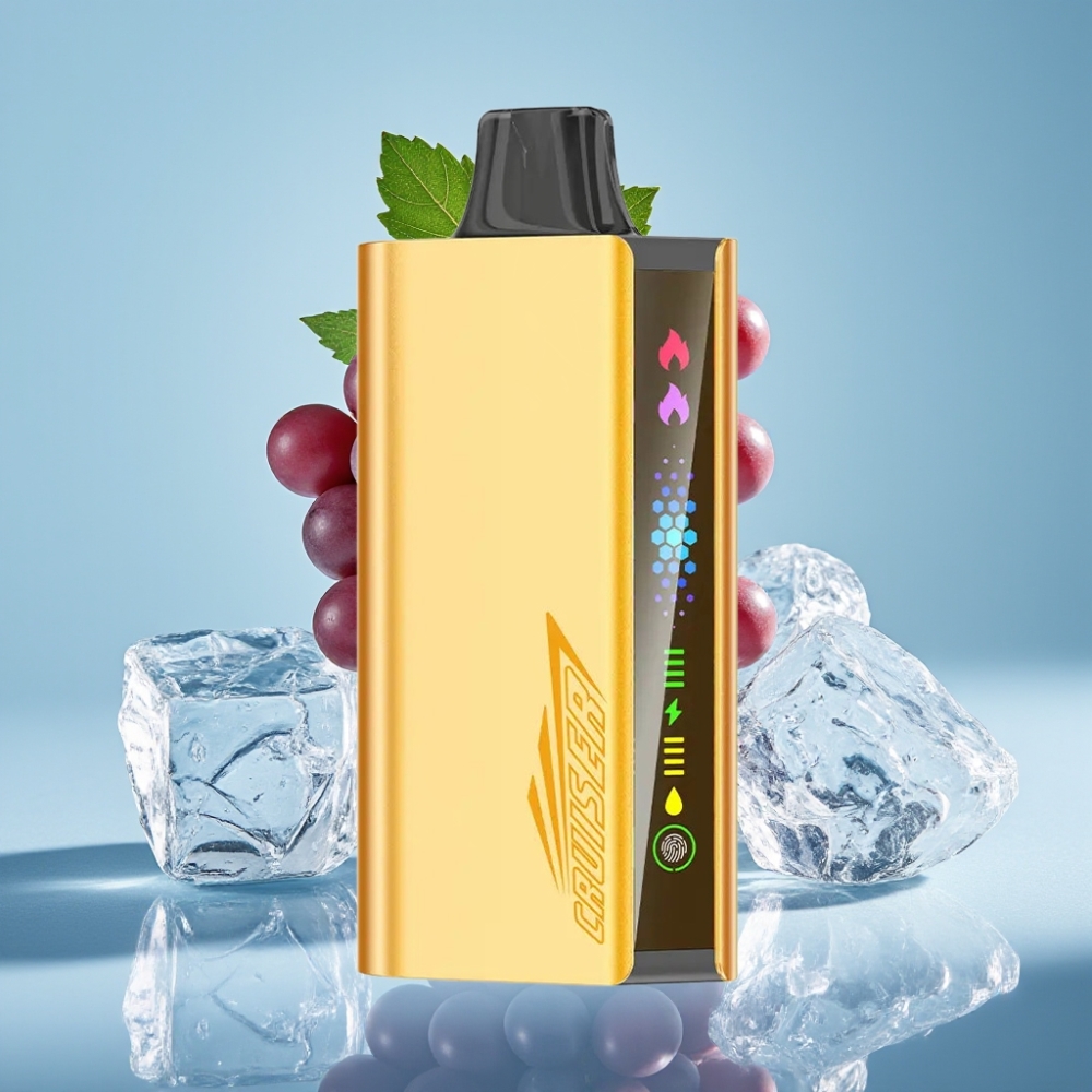 JNR Cruiser 12000 Puffs Vape Desechable Sin Carga Chile Vape Cuerpo de Aluminio 3500 mAh 25ml E-líquido Uva Hielo