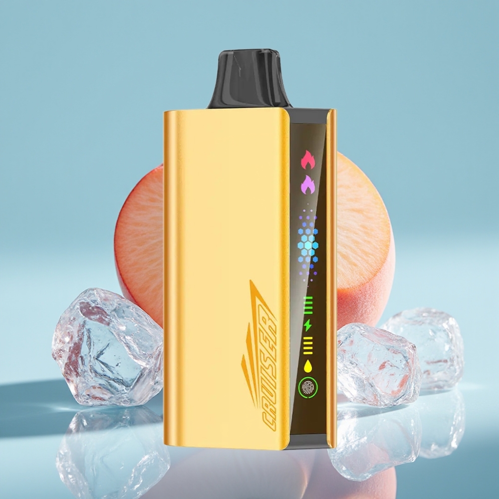 JNR Cruiser 12000 Puffs Vape Desechable Sin Carga Chile vape, Batería 3500 mAh, 25ml, Dual Mesh 1.2ohm, Sabor Peach Ice