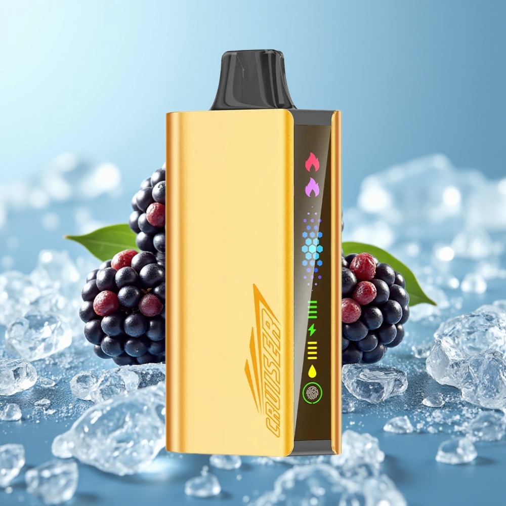JNR Cruiser 12000 Puffs Vape Desechable Sin Carga Chile vape Blackberry Ice, Batería 3500 mAh, 25ml, 12000 Caladas, Cuerpo de Aluminio, Pantalla Animada