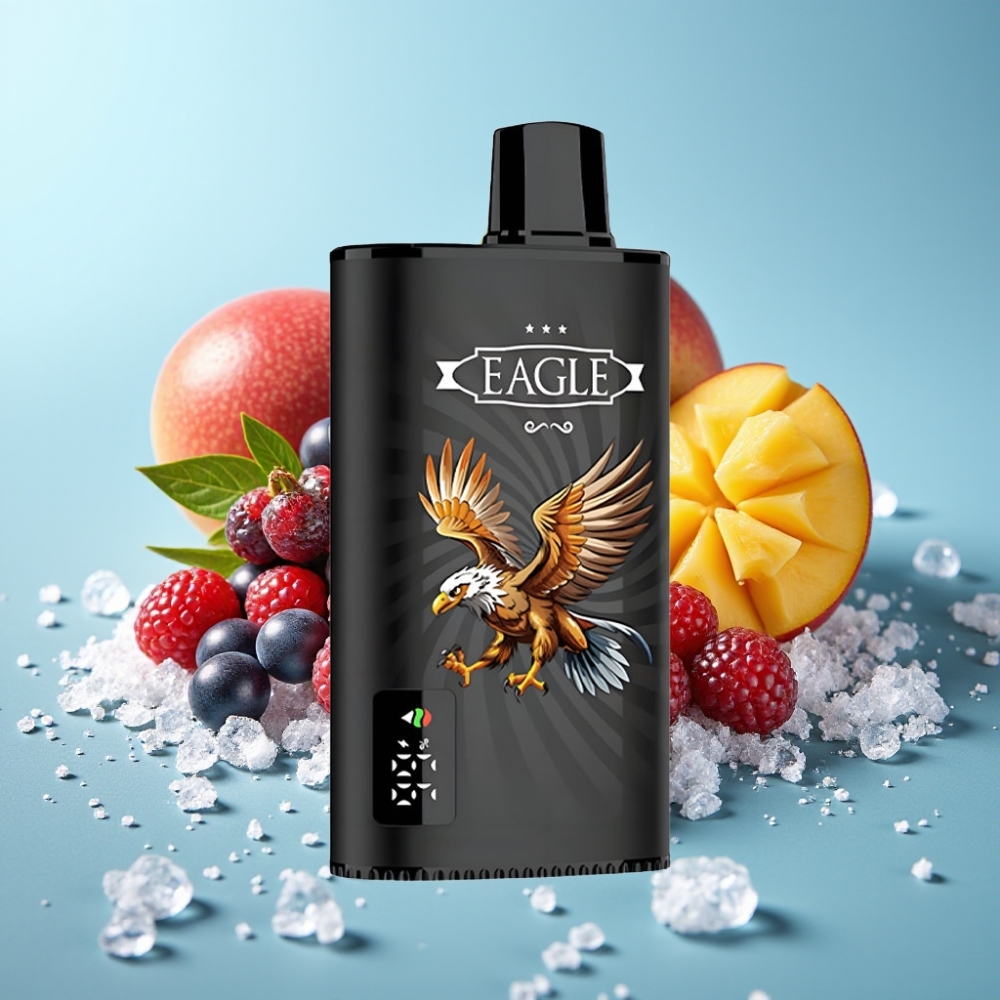 JNR EAGLE Smart 23000 Puffs Chile Vape Desechable con Pantalla Digital, Bobina Mesh 1.0ohm, Flujo de Aire Ajustable, Sabor Blackcurrant Mango Ice