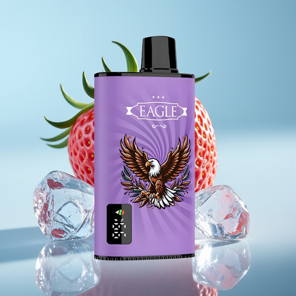 JNR EAGLE Smart 23000 Puffs Chile Vape Desechable con Pantalla Digital, Bobina Mesh 1.0ohm, Flujo de Aire Ajustable, Sabor Fresa Ice, 25ml, 2% Nicotina