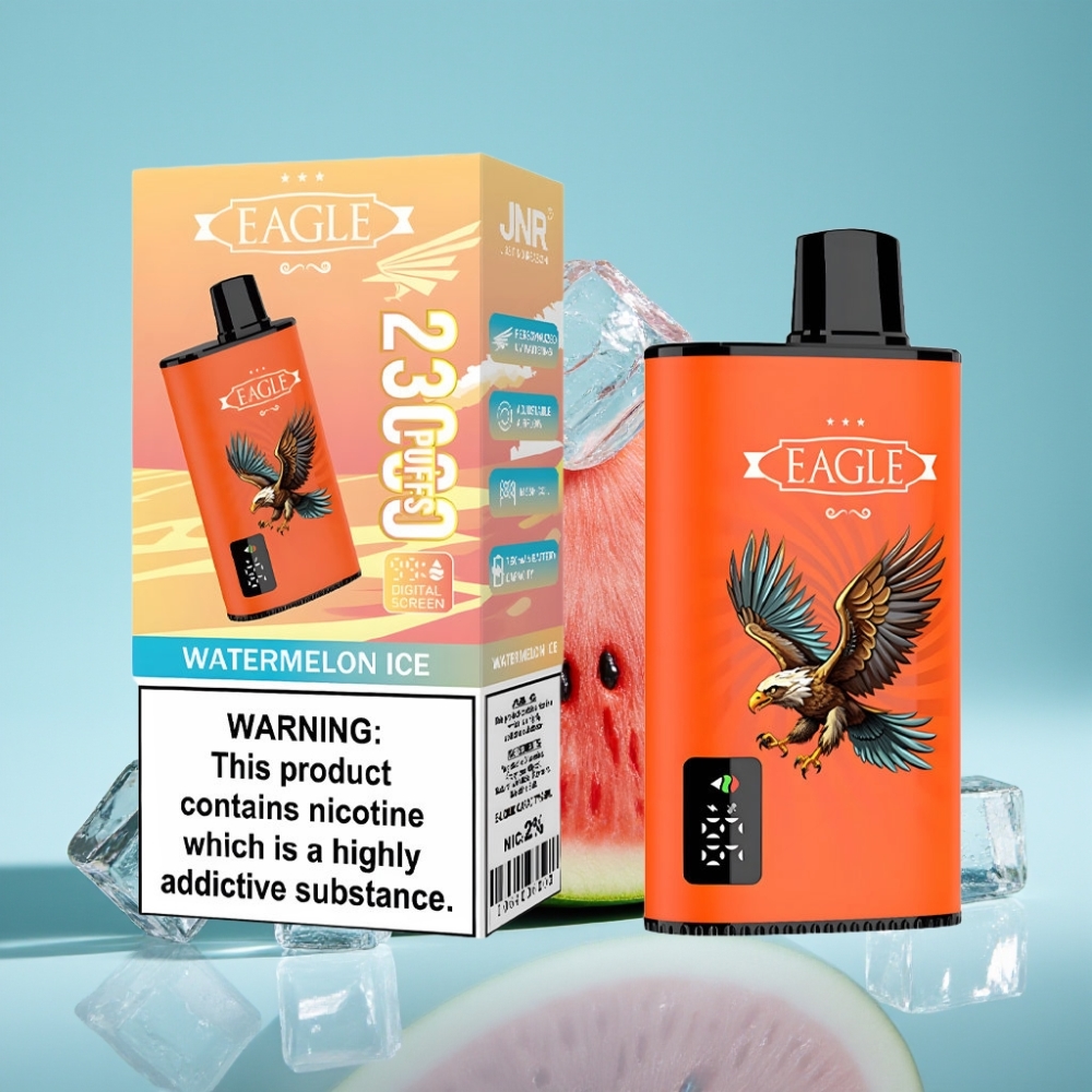 JNR EAGLE Smart 23000 Puffs Chile Vape Desechable con Pantalla Digital, Bobina Mesh 1.0ohm, Flujo de Aire Ajustable, Sabor Sandía Helada