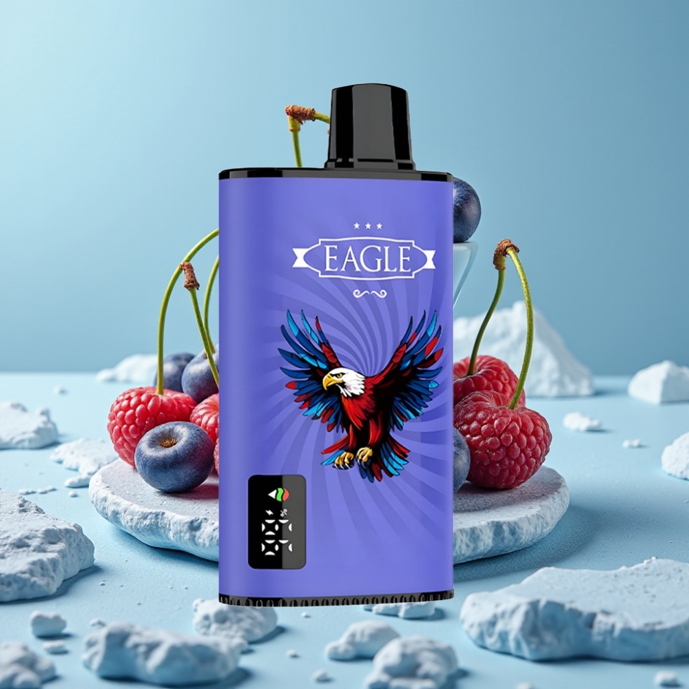 JNR EAGLE Smart 23000 Puffs Chile vape Desechable con Pantalla Digital, Bobina Mesh 1.0ohm, Flujo de Aire Ajustable, Sabor Blue Razz Cherry
