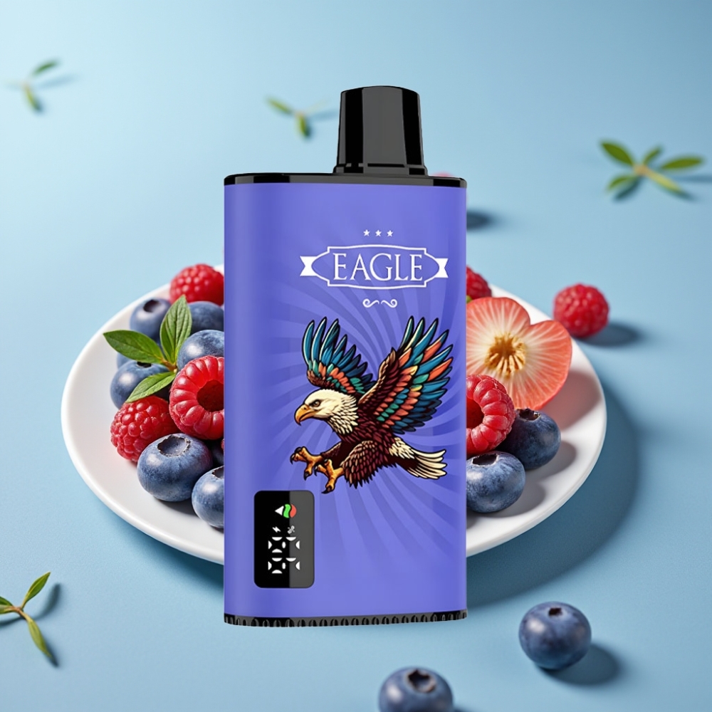 JNR EAGLE Smart 23000 Puffs Chile vape Desechable con Pantalla Digital, Bobina Mesh 1.0ohm, Flujo de Aire Ajustable, Sabor Blueberry Raspberry Cherry