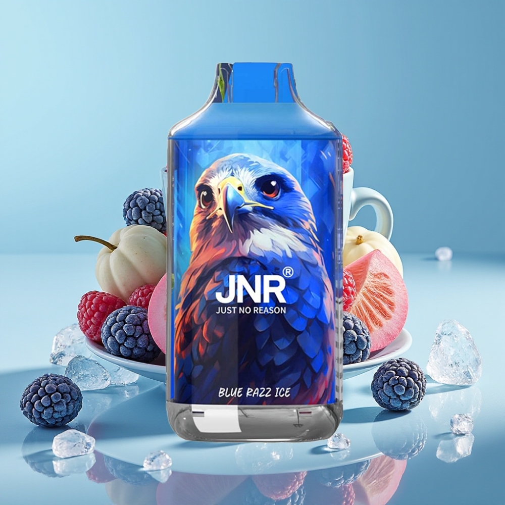 JNR Falcon 16000 Puffs Chile Vape Desechable Blue Razz Ice – 850mAh, 22ml, Doble Malla, Tipo C/Lightning, Pantalla LED, 0%2% Nicotina
