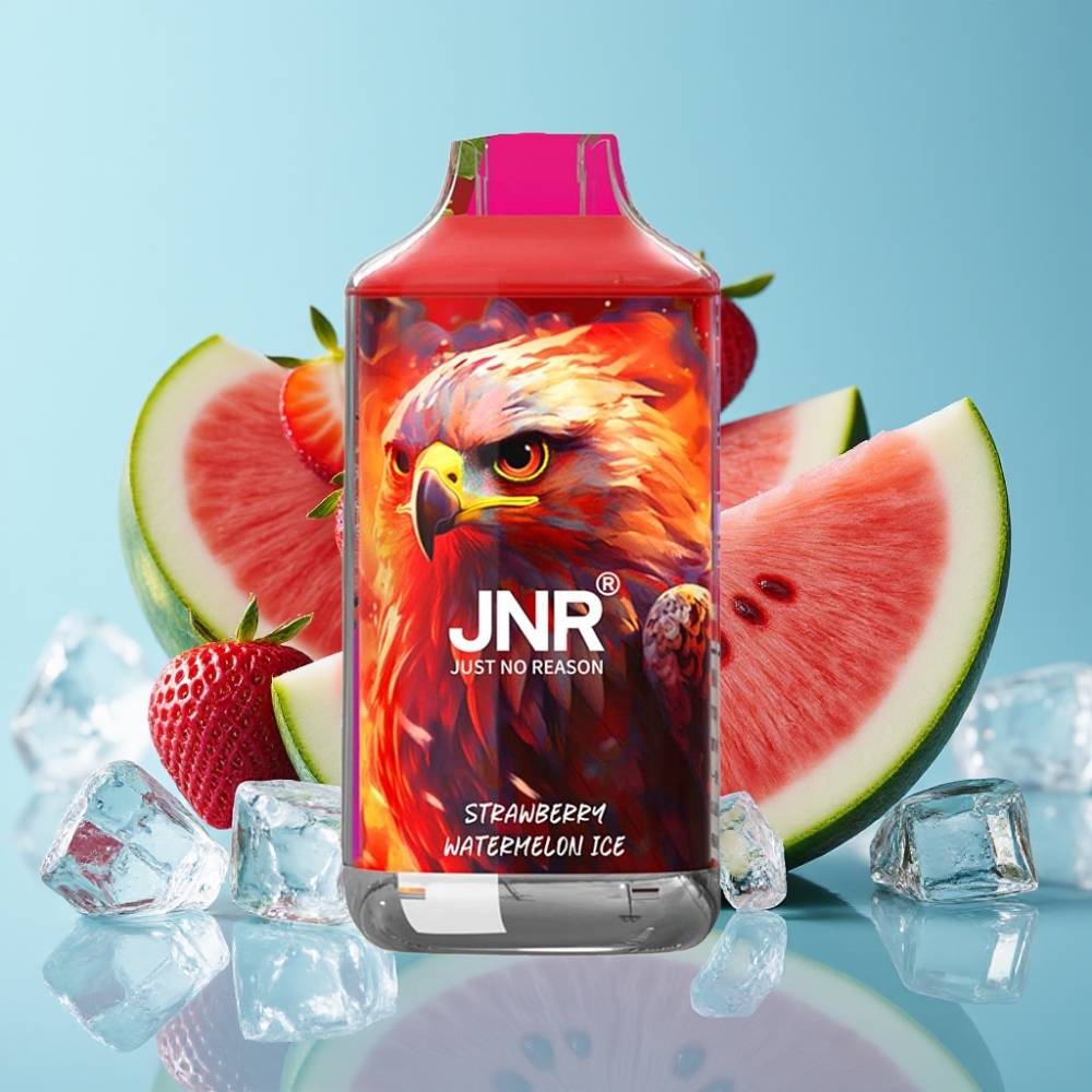 JNR Falcon 16000 Puffs Chile Vape Desechable Fresa Sandía Hielo - 16000 Puffs, 850mAh, 22ml, Dual Mesh, Tipo C/Lightning, Pantalla LED, 0%/2% Nicotina