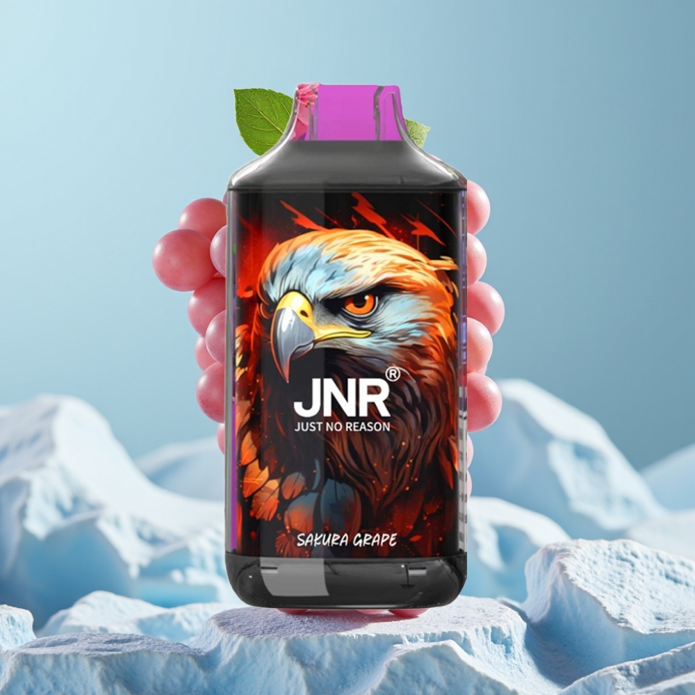 JNR Falcon 16000 Puffs Chile Vape Desechable Sakura Uva – 850mAh, 22ml, Doble Malla, Tipo C/Lightning, Pantalla LED, 0%/2% Nicotina