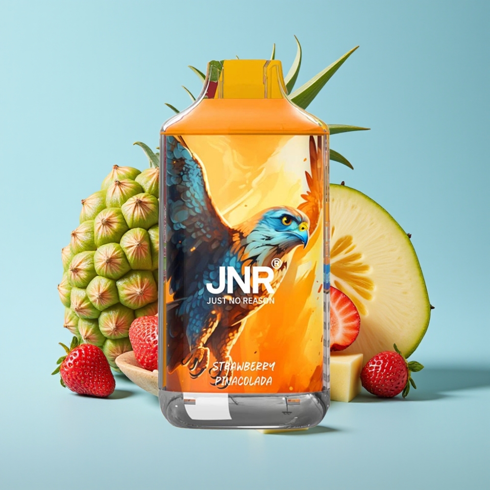 JNR Falcon 16000 Puffs Chile vape Desechable Fresa Piña Colada: 16000 Puffs, 850mAh, 22ml, Doble Malla, Tipo C/Lightning, Pantalla LED, 0%/2% Nicotina