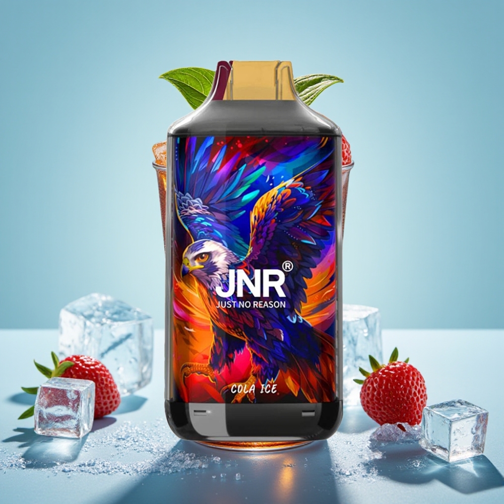 JNR Falcon 16000 Puffs Chile vape Desechable Sabor Cola Ice, 850 mAh, 22ml, Doble Malla, Tipo C y Lightning, Pantalla LED, Nicotina 0% o 2%