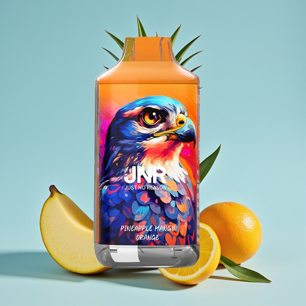 JNR Falcon 16000 Puffs Vape Desechable Chile vape Piña Mango Naranja - 850mAh, 22ml, Doble Malla, Tipo C/Lightning, Pantalla LED, 0%/2% Nicotina