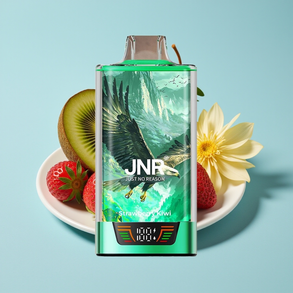 JNR Falcon Pro 28000 Chile Vape Desechable 30ml, 28000 Caladas, 5% Nicotina, Pantalla Inteligente, USB-C, Sabor Fresa Kiwi