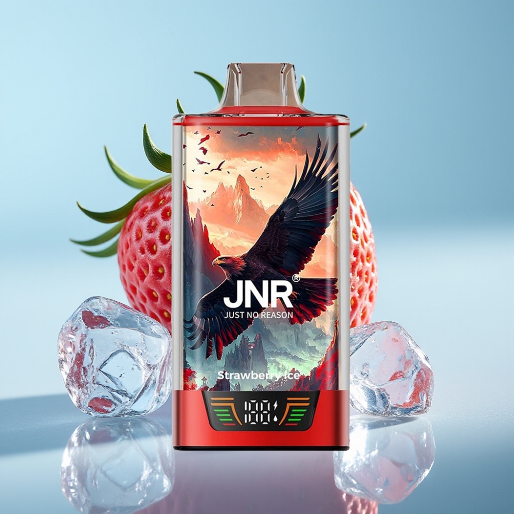 JNR Falcon Pro 28000 Chile Vape Desechable Fresa Hielo – 30ml, 950mAh, 28000 Caladas, 5% Nicotina, Pantalla Inteligente, Doble Malla, USB-C, MTL