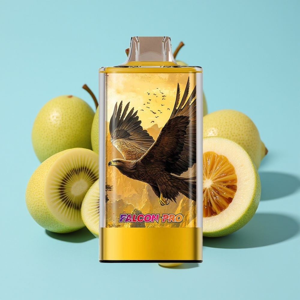 JNR Falcon Pro 28000 Chile Vape Desechable Kiwi Pasion Guava 30ml 950mAh 28000 Caladas 5% Nicotina Pantalla Inteligente Doble Malla USB-C MTL